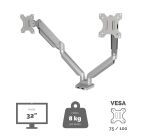 Brazo para monitor doble Platinum Series™ Plata Fellowes