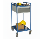 Petite servante 2 plateaux tôle + 1 tiroir 250 kg 635 x 470 mm roue TPE