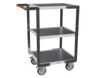 Servante Flatpack 3 plateaux tôle 250 kg 550 x 500 mm roue TPE