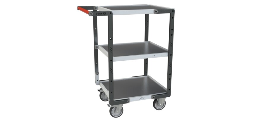 Servante Flatpack 3 plateaux tôle 250 kg 550 x 500 mm roue TPE