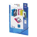 Chemise à élastique 3 rabats personnalisable plastique A4 -- Propyglass Viquel- Bleu -  - 24,5 x 32 cm