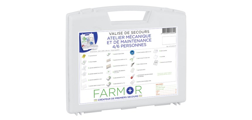 Valise de secours Atelier Mécanique et de Maintenance 4/6 personnes