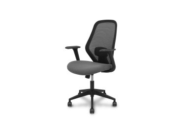 Silla Ergo529 respaldo malla asiento tela base piramidal ruedas nailon