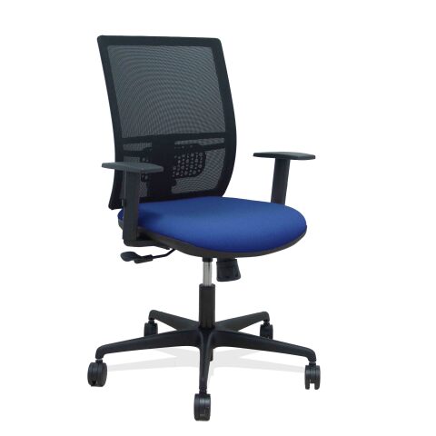 Silla de oficina Yunquera sincronizada malla brazos regulables - Azul marino