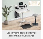 Bureau Leitz assis-debout à roulettes L 80 x P 60 cm compact + Organiseur de bureau avec support pour ordinateur portable  Leitz Ergo