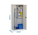 Armario escobero monoblock-montado Simon Locker 180x80x40 2/3 gris