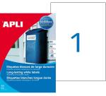 Etiquettes ultra-résistantes laser 210 x 297 mm blanches Apli - Pochette de 20
