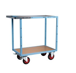 Servante mécano-soudée 2 plateaux médium 400 kg 850 x 500 mm roue caoutchouc