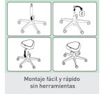 Taburete Leitz Ergo Active con Ruedas y Asiento Wobble Comfort