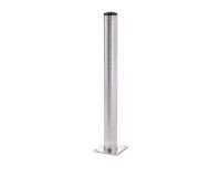 Poteau Ø 89 mm x 3,2 mm d'épaisseur
Large platine pour résister à des chocs importants 180 x 180 x 8 mm d'épaisseur