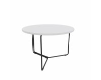 Lage ronde tafel MADRID Ø 59 cm - wit/zwart