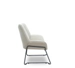 FORÖL - Modelo Opti526- Módulo de espera de una plaza - Tapizado en tela color beige. Estructura de hierro en color negro.