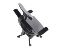 Fauteuil de bureau ergonomique LEVEL, tissu filet, avec accoudoirs 3D et appui-tête, mécanisme synchrone, pieds noirs - Gris