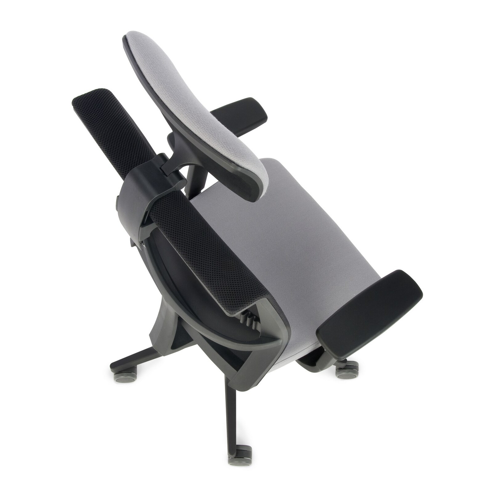 Fauteuil de bureau ergonomique LEVEL, tissu filet, avec accoudoirs 3D et appui-tête, mécanisme synchrone, pieds noirs