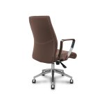 Sillón confidente Ergo540CS sincro similpiel marron base cromo ruedas cromadas