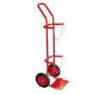 Diable porte-bouteille acier 200 kg bavette fixe profondeur 220 mm roue caoutchouc