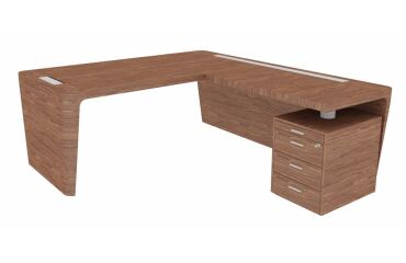 Bureau d'angle direction Xennon L.190 x P.220 avec retour sur caisson