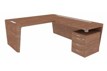 Bureau d'angle direction Xennon L.190 x P.220 avec retour sur caisson