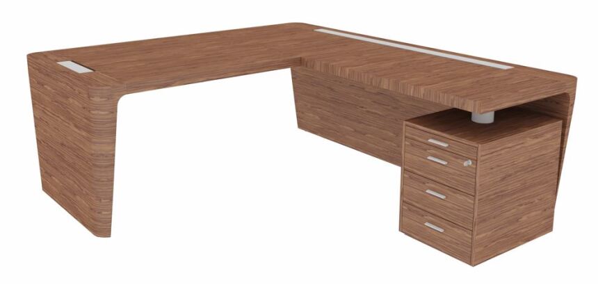 Bureau d'angle direction Xennon L.190 x P.220 avec retour sur caisson
