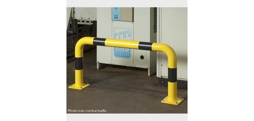 Barrières de protection droite ou en angle Tube Ø 60 x 2 mm d'épaisseur  HT 60 x L120 cm - Long. hors tout 129 cm