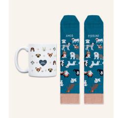 Kit Taza + Calcetines "Amor perruno" talla 36-41

