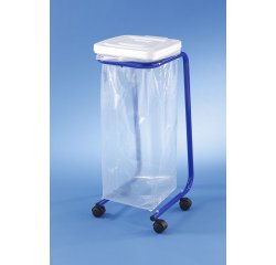 Support sac poubelle sur roulettes avec couvercle
