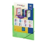 Chemise à élastique 3 rabats plastique personnalisable PROPYGLASS  Viquel 24 x 32 cm dos 1,5 cm couleur transparente verte