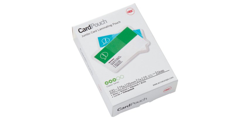 Paquete de 100 fundas de plastificación térmica GBC tarjetas 75 x 105 mm, 2 x 125 micras, brillante