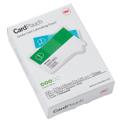 Paquete de 100 fundas de plastificación térmica GBC tarjetas 75 x 105 mm, 2 x 125 micras, brillante