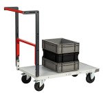 Chariot pliable plateau mélaminé 250 kg 850 x 500 mm roue caoutchouc Flatpack