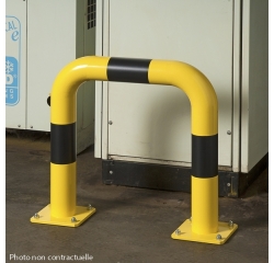 Barrières de protection droite ou en angle Tube Ø 76 x 2 mm d'épaisseur  HT 60 x L60 cm - Long. Hors tout 69 cm