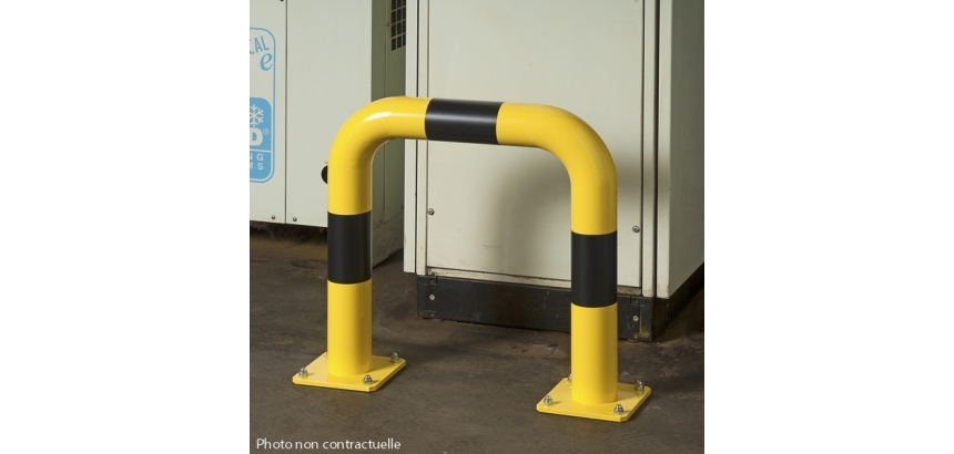 Barrières de protection droite ou en angle Tube Ø 76 x 2 mm d'épaisseur  HT 60 x L60 cm - Long. Hors tout 69 cm