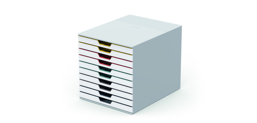 Module de classement Durable Varicolor® Mix 10 tiroirs liseré de couleur