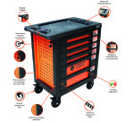 Servante équipée de 82 outils avec 3 modules
