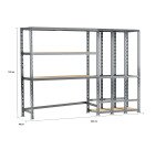 Rayonnage MODULO - Module 2 étagères - 5 plateaux