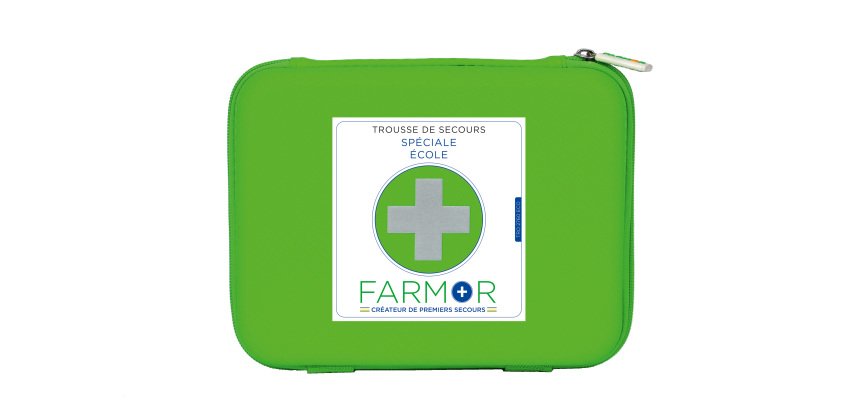 Trousse de secours École grand modèle en PU vert