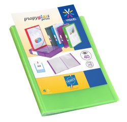Protège-documents personnalisable Propyglass Viquel polypropylène A4 20 pochettes - 40 vues - vert