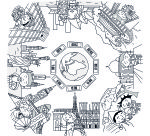 Table basse KIDS à colorier - Motif Monuments - Lot de 2