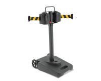 Poteau à double sangle 20m noir/jaune à roulettes