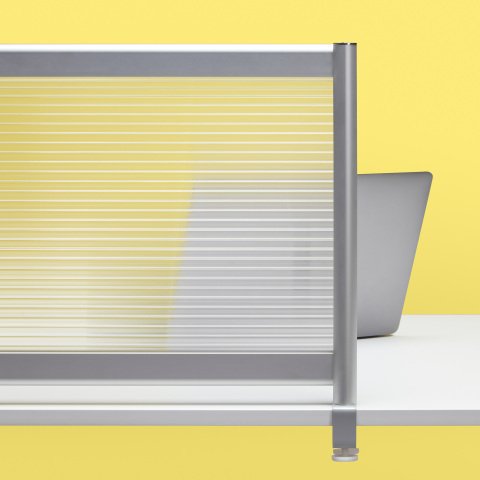 Separadores de mesa con panel acanalado transparente. Anch 40 cm - Alt 120 cm - Transparente
