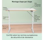 Bureau assis-debout électrique 140 x 80cm blanc - Leitz