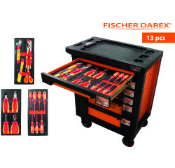 Servante équipée de 13 outils avec 3 modules