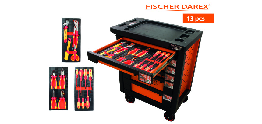 Servante équipée de 13 outils avec 3 modules