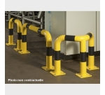 Barrières de protection droite ou en angle Tube Ø 60 x 2 mm d'épaisseur  HT 35 x L60 cm - Long. Hors tout 69 cm