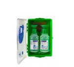Station oculaire murale de 2 flacons de 250 ml de solution oculaire stérile