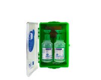 Station oculaire murale de 2 flacons de 250 ml de solution oculaire stérile