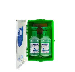 Station oculaire murale de 2 flacons de 250 ml de solution oculaire stérile