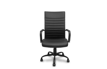 Chaise Opti527 Mécanisme d'inclinaison - Simili cuir Noir - Piètement en métal noir - Accoudoirs fixes - Sans appui-tête - Roulettes en nylon 50 mm