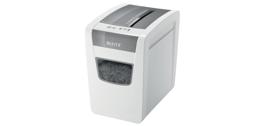 Destructora Leitz IQ Slim Home Office P4, blanco/plata
