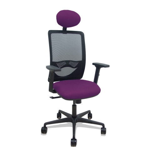 Silla de oficina Zulema con reposabrazos 2D y cabecera - Mora